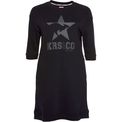 Платье KangaROOS 49674442 52 черное спортивное до середины бедра: Фасон Прямое