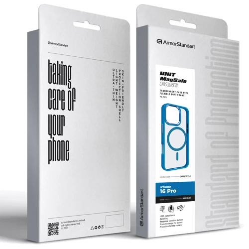 Чохол для iPhone ArmorStandart Unit MagSafe Case Sky Blue для iPhone 16 Pro (ARM78724): Колір синий