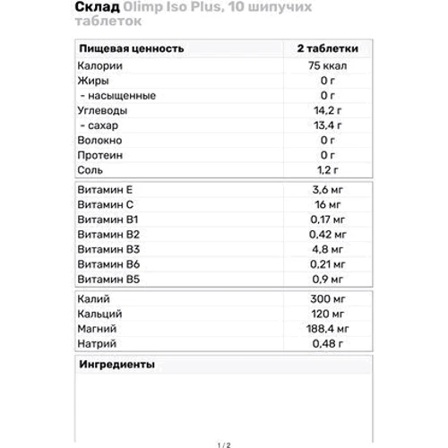 Изотоник Olimp Iso Plus 10 tablets Orange: Тип Изотоники
