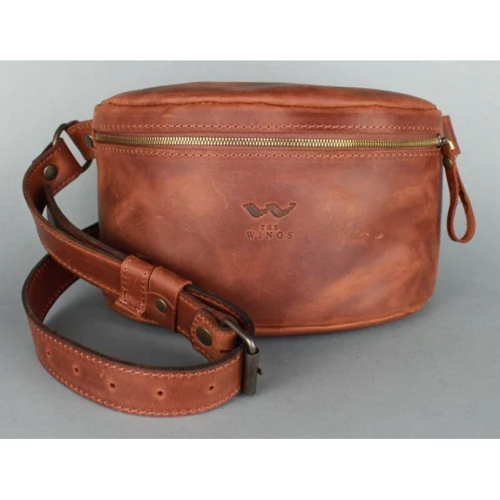 Шкіряна поясна сумка The Wings коричнева (TW-BeltBag-kon-crz): Стать жіночий