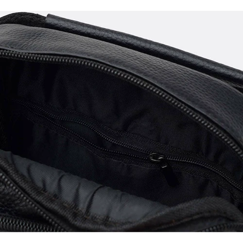 Мужская сумка через плечо Keizer черная (K14031bl-black): Фактура Зернистая, Матовая