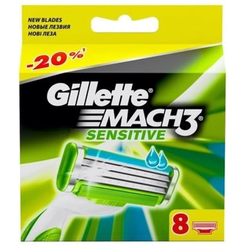 Gillette Mach3 Sensitive Змінні касети для гоління 8 шт.