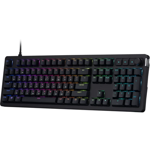 Клавіатура HyperX Alloy Rise PBT HX Red USB Black (7G7A3AA): Додатково бесшумная, подсветка клавиш