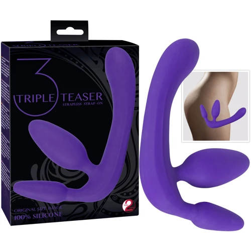 Безремневой страпон Triple Teaser Strapless Strap-On Purple