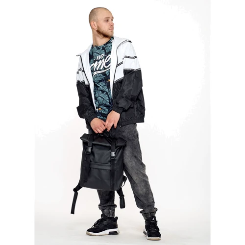Чоловічий рюкзак Sambag RollTop 0SHm чорний (24211001m): Матеріал Искусственная кожа