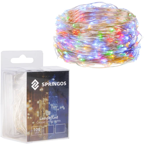Гирлянда на батарейках Springos 9.9 м 100 LED CL0021 Mix