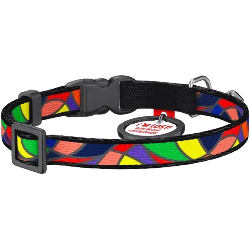Нашийник для котів WAUDOG Nylon c QR паспортом Вітраж пластиковий фастекс 10 ммx20-30 см (5265) фото 1