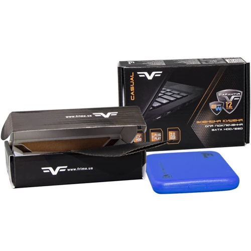 Аксессуар для накопителя Frime SSD/HDD 2.5" USB3.0 Blue SATA (FHE72.25U30) фото 2