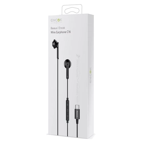 Наушники Baseus Encok Wire Earphone C16 Black (NGC16-01): Тип конструкции вкладыши