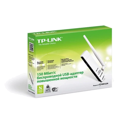Адаптер Wi-Fi TP-Link TL-WN722N: Максимальная скорость соединения 150 Мбит/с (802.11 b/g/n)