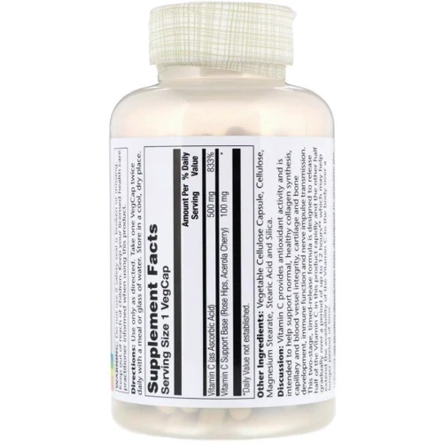 Solaray Vitamin C 500 mg Вітамін С 100 капсул: Тип вітамін C