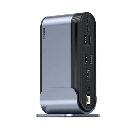 Адаптер Baseus Adapter USB-C to 2xUSB-C+2xUSB2.0+3xUSB3.0+HDMI+RJ45+3.5mm+VGA+SD Dark Gray (CAHUB-BG0G): Интерфейс подключения USB-C