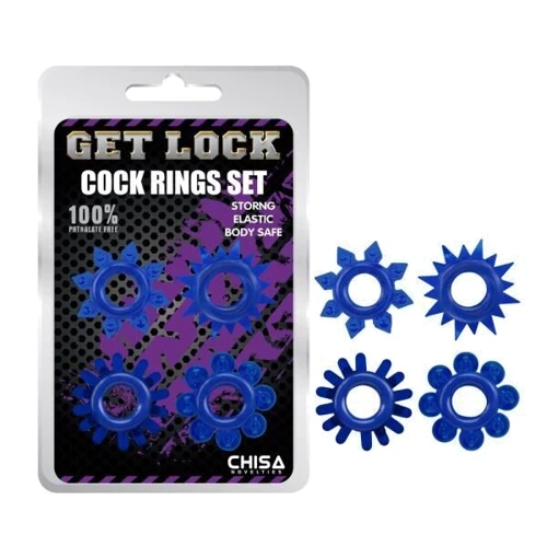 Набор колец Cock Rings Set blue, 291004: Производитель CHISA