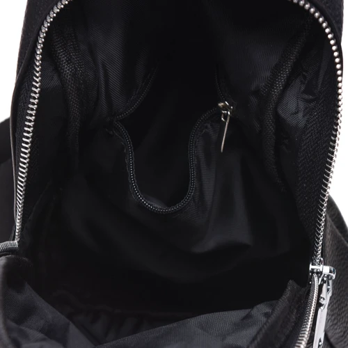 Мужская сумка-слинг Keizer черная (K12096-black): Материал Натуральная кожа