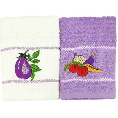 Рушник HomeBrand Баклажан набір для кухні 2 шт 40x60 см (60085)