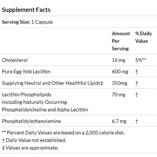 Nature's Plus, Egg Yolk Lecithin, 600 mg, 90 Vegetarian Capsules (NTP4173): Форма выпуска Капсулы