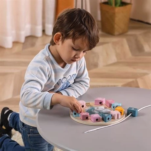 Деревянный сортер-шнуровка Viga Toys PolarB Часы (44053)