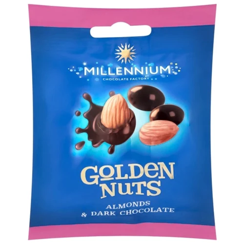 Драже Millennium Golden nuts мигдаль у чорному шоколаді 50 г (4820005195732)