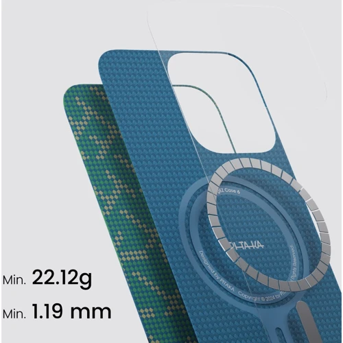 Чехол для iPhone Pitaka Monogram Tactile Woven Case Gold/Green (KI1601PTKP) for iPhone 16 Pro Max: Материалы Арамид