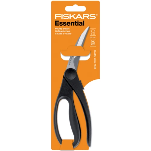 Кухонні ножиці Fiskars для птиці Essential 23 cм (1023819): Лезо нержавіюча сталь