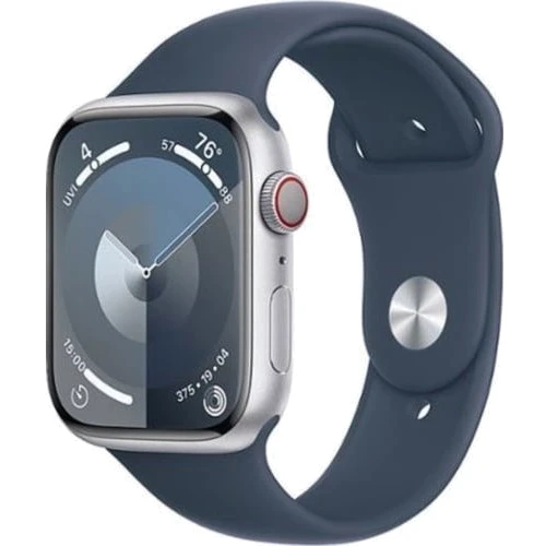 Apple Watch Series 9 45mm GPS+LTE Silver Aluminum Case with Storm Blue Sport Band - M/L (MRMH3) Approved Вітринний зразок
