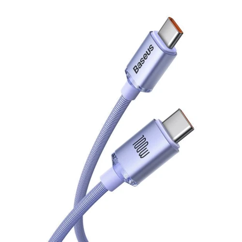 Кабель Baseus Cable USB-C to USB-C Crystal Shine 100W 1.2m Purple (CAJY000605): Тип USB-C - USB-C