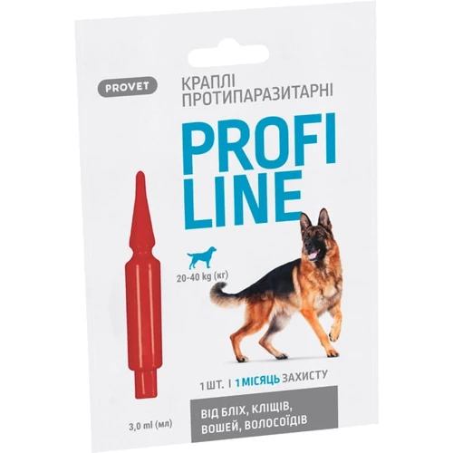 Капли на холку ProVET Profiline для собак 20-40 кг 1 пипетка 3 мл (4823082431069)