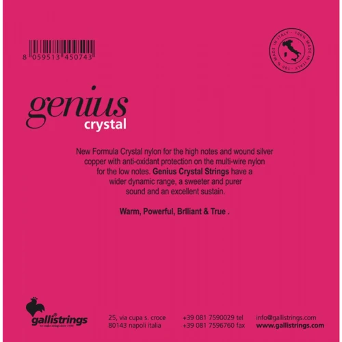 Струна для гитар Струны для классической гитары Gallistrings GR65 NORMAL TENSION: Назначение Для классической гитары