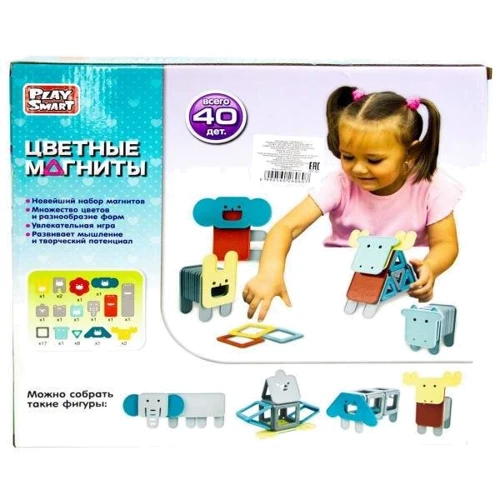 Конструктор магнитный Play Smart Животные, 40 деталей (2468) фото 5