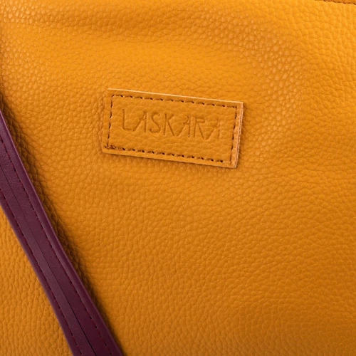 Жіноча дорожня сумка Laskara жовта (LK10241-yellow-purple): Стиль Повсякденний (Casual)