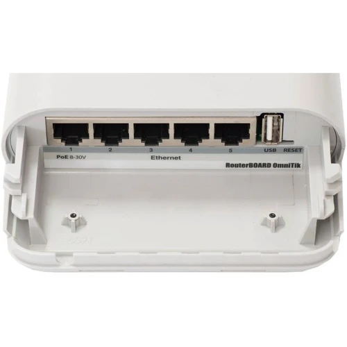 Точка доступу Wi-Fi MikroTik OmniTIK 5 (RBOmniTikU-5HnD): Максимальна швидкість 200 Мбіт / с