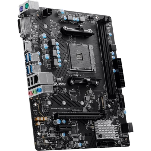 MSI B450M-A PRO MAX II: Разъемы на плате USB 3.2 Gen 1, СОМ, USB 2.0, SATA 3.0, M.2, PCI Express x1