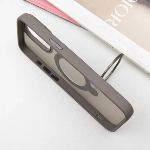 Чехол для iPhone Mobile Case Metal Buttons with MagSafe HQ Ring Grey for iPhone 15 Pro фото 6