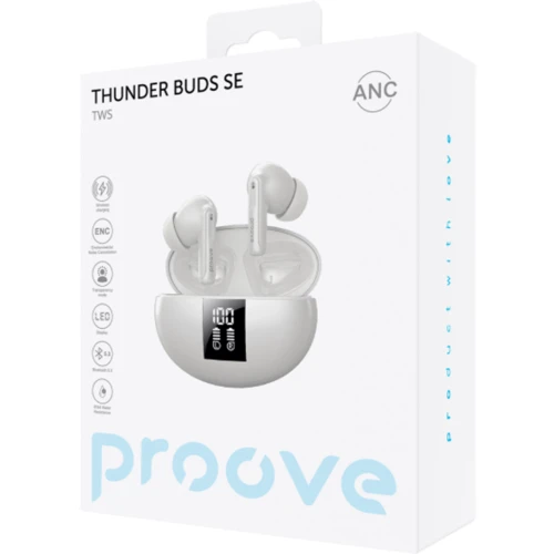Наушники Proove Thunder Buds SE White (TWTBSE010002): Тип крепления без креплений