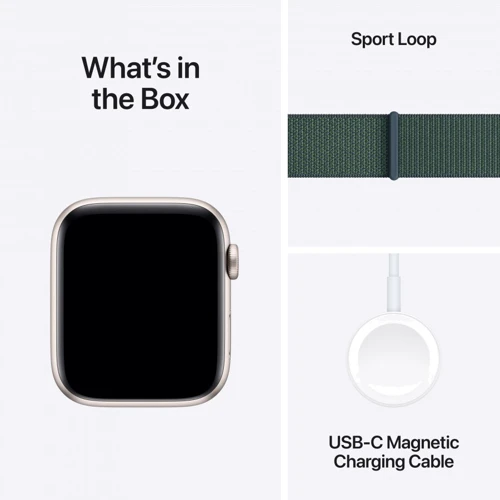 Apple Watch SE 2 2024 40mm GPS Starlight Aluminum Case with Lake Green Sport Loop (MXEH3QH/A) UA фото 7