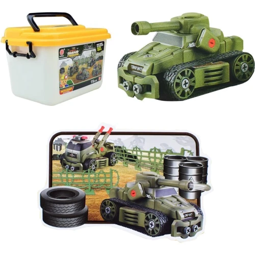 Игровой набор-конструктор SJA Toys Военные машины 10 в 1, 75 деталей (QL5101S-5)