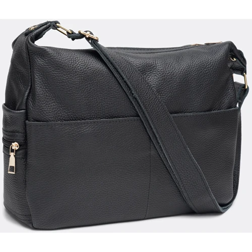 Женская сумка через плечо Ricco Grande черная (1L947-black): Фактура Зернистая, Матовая