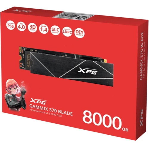 ADATA XPG Gammix S70 Blade 8 TB (AGAMMIXS70B-8000G-CS) UA: Форм-фактор M.2 (2280)