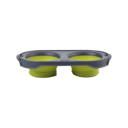 Подвійна миска Dexas Collapsible Pet Feeder складана велика 1200 мл зелена (dx30658)