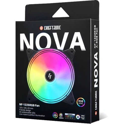 Кулер Chieftec Chieftronic NOVA ARGB (NF-1225RGB): Количество вентиляторов, шт 1
