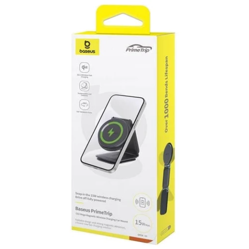 Держатель Baseus Car Holder Magnetic C02 Mega Wireless Charging 15W Black (C40169003111-00) for Apple iPhone 16 I 15 I 14 I 13 I 12 series фото 16