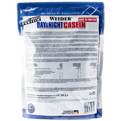 Протеин Weider Day & Night Casein 500 g Chocolate: Вид Казеины