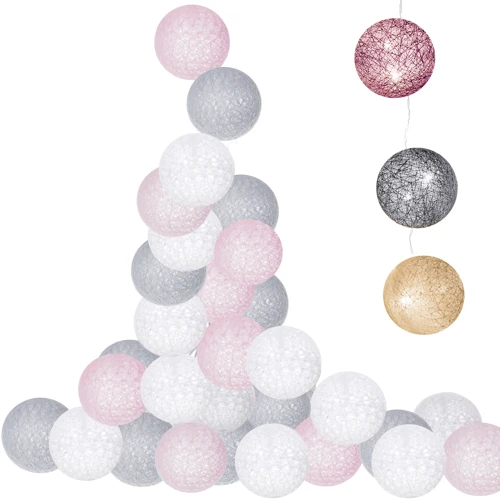 Гирлянда на батарейках Springos Cotton Balls 4 м 20 LED CL0048 Warm White: Тип Хлопковые шарики