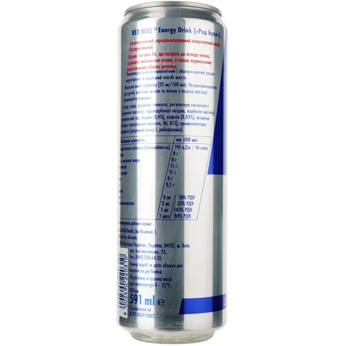 Энергетический напиток Red Bull 591 мл (9002490220310): Объем, л 0.591