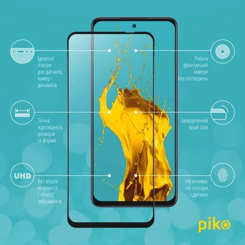 Piko Tempered Glass Full Glue Black for Oppo A80: Тип защитное стекло