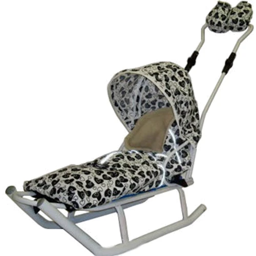 Санки Anmar Active (рег.ручка/капюшон/конверт/муфта) белый в сердечки: Производитель Anmar