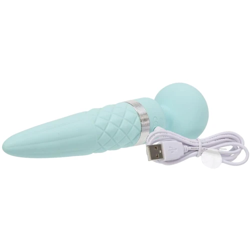 Роскошный вибромассажер PILLOW TALK - Sultry Teal с кристаллом Сваровски