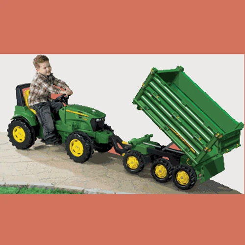 Прицеп на 6 колесах Rolly Toys rollyMulti Trailer John Deere зелений (125043): Материал корпуса пластик
