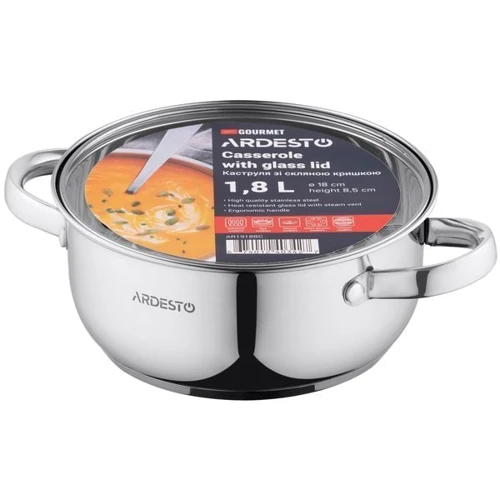 Кастрюля Ardesto Gemini Gourmet 1.8 л (AR1918BC): Тип Кастрюля низкая