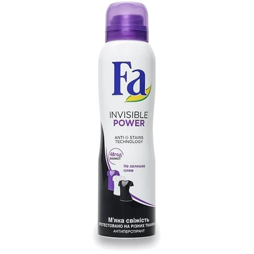 Fa Invisible Power Deodorant 150 ml Антиперспирант-спрей с ароматом пудрового хлопка